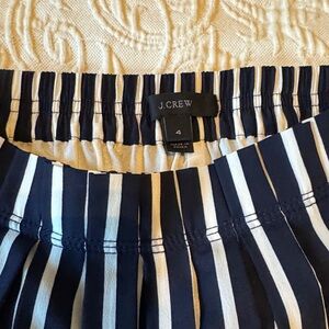 J. Crew Navy and White Striped A-Line Skirt